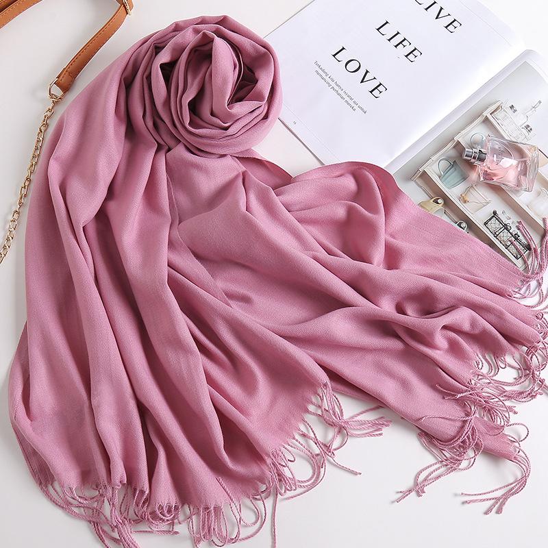 Herbst und Winter Neuer Damen-Kaschmirschal Einfarbiger Kaschmir-Imitat-Zugschal Dicker Kaschmir-Stickerei-Schal 200*70cm von Joom DACH