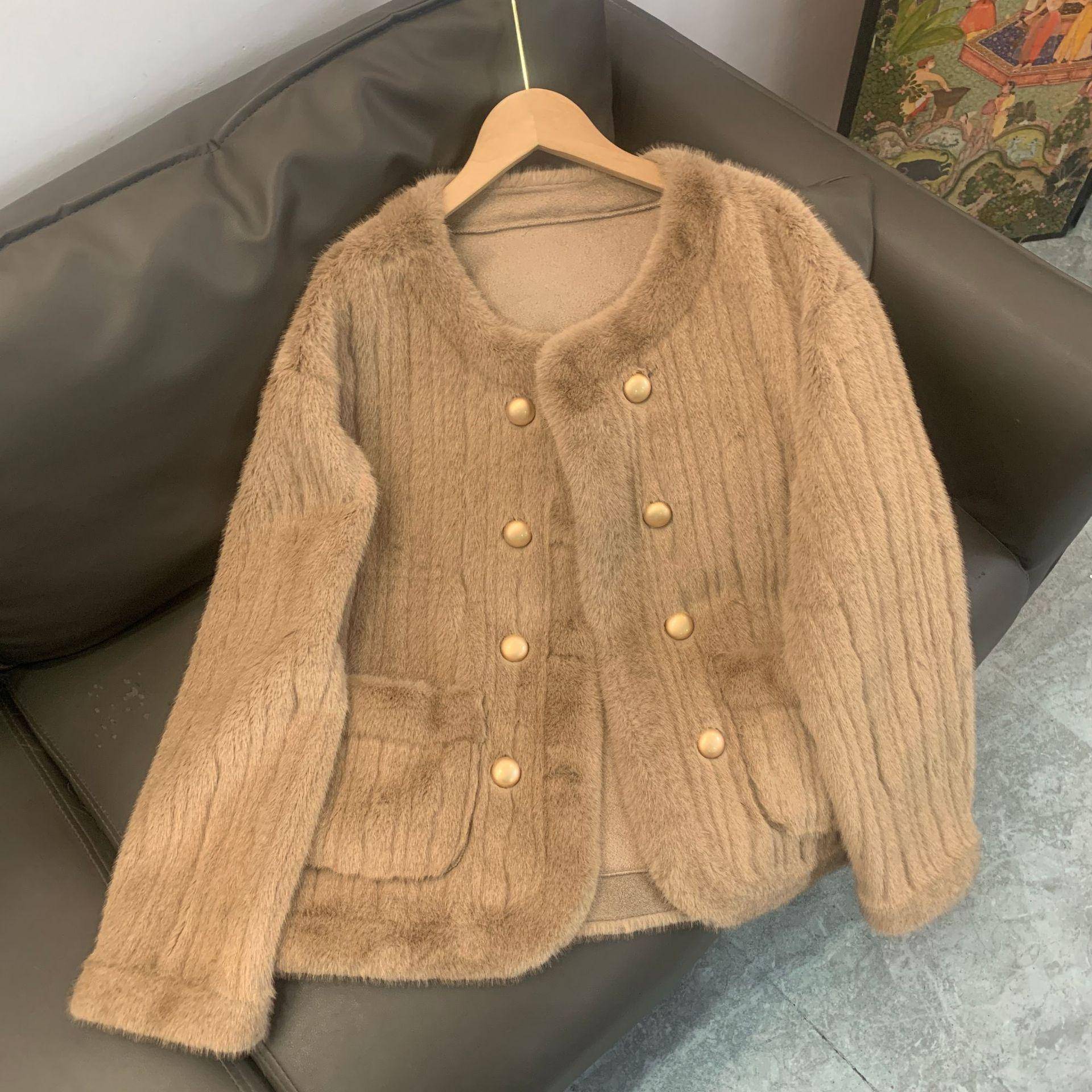 Herbst und Winter Neuer Wollmantel Damen Kurzmantel one size fits all von Joom DACH