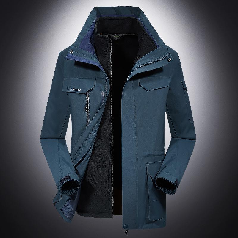 Herbst- und Winter-Outdoor-Jacken für Herren und Damen sind warm, winddicht, wasserdicht und atmungsaktiv, dreiteiliges zweiteiliges Set 4XL von Joom DACH