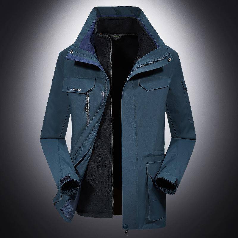 Herbst- und Winter-Outdoor-Jacken für Herren und Damen sind warm, winddicht, wasserdicht und atmungsaktiv, dreiteiliges zweiteiliges Set 4XL von Joom DACH