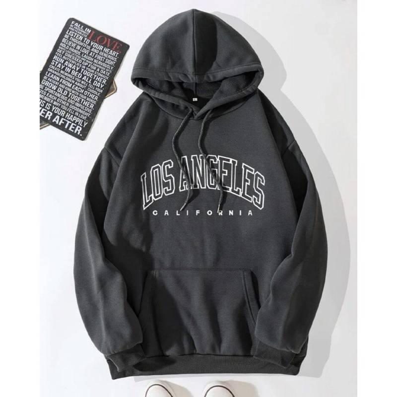 Herbst und Winter Pullover Damen Plüsch Kapuzenpullover Lose Druck Großer dünner Samtmantel Ins Modische Frauen M schwarz von Joom DACH