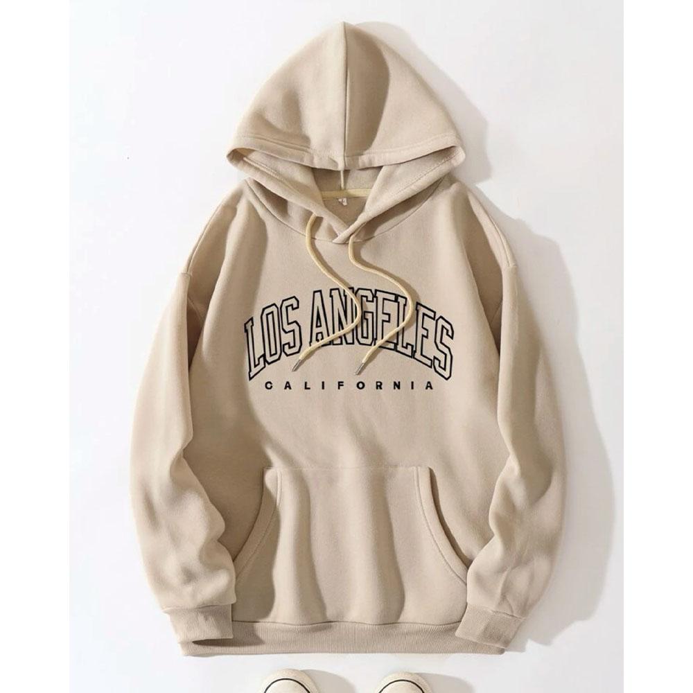 Herbst und Winter Pullover Damen Plüsch Kapuzenpullover Lose Druck Großer dünner Samtmantel Ins Modische Frauen XL mandel von Joom DACH