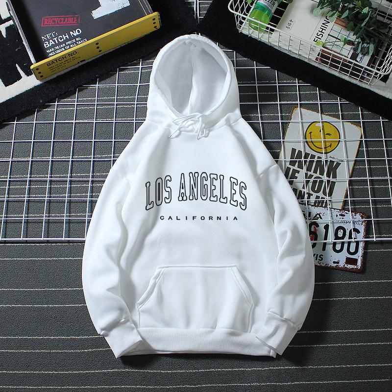 Herbst und Winter Pullover Damen Plüsch Kapuzenpullover Lose Druck Großer dünner Samtmantel Ins Modische Frauen XXXL weiß von Joom DACH