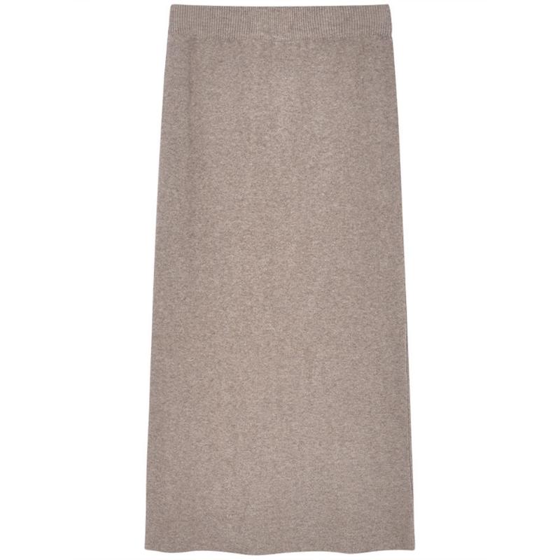 Herbst und Winter Pullover Rock Elastische Taille Schlank A-linie Gerade Hülse Gestrickte Halbe Rock Frauen Split Hohe Taille Rock Weibliche One Size khaki von Joom DACH
