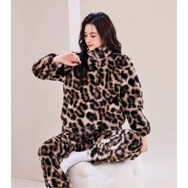 Herbst- und Winter-Pyjamas, Heimkleidungsset für Damen, personalisiertes trendiges Pyjama-Zweiteiler-Set für Damen, Heim-Pyjama-Plüsch-Set 2XL von Joom DACH