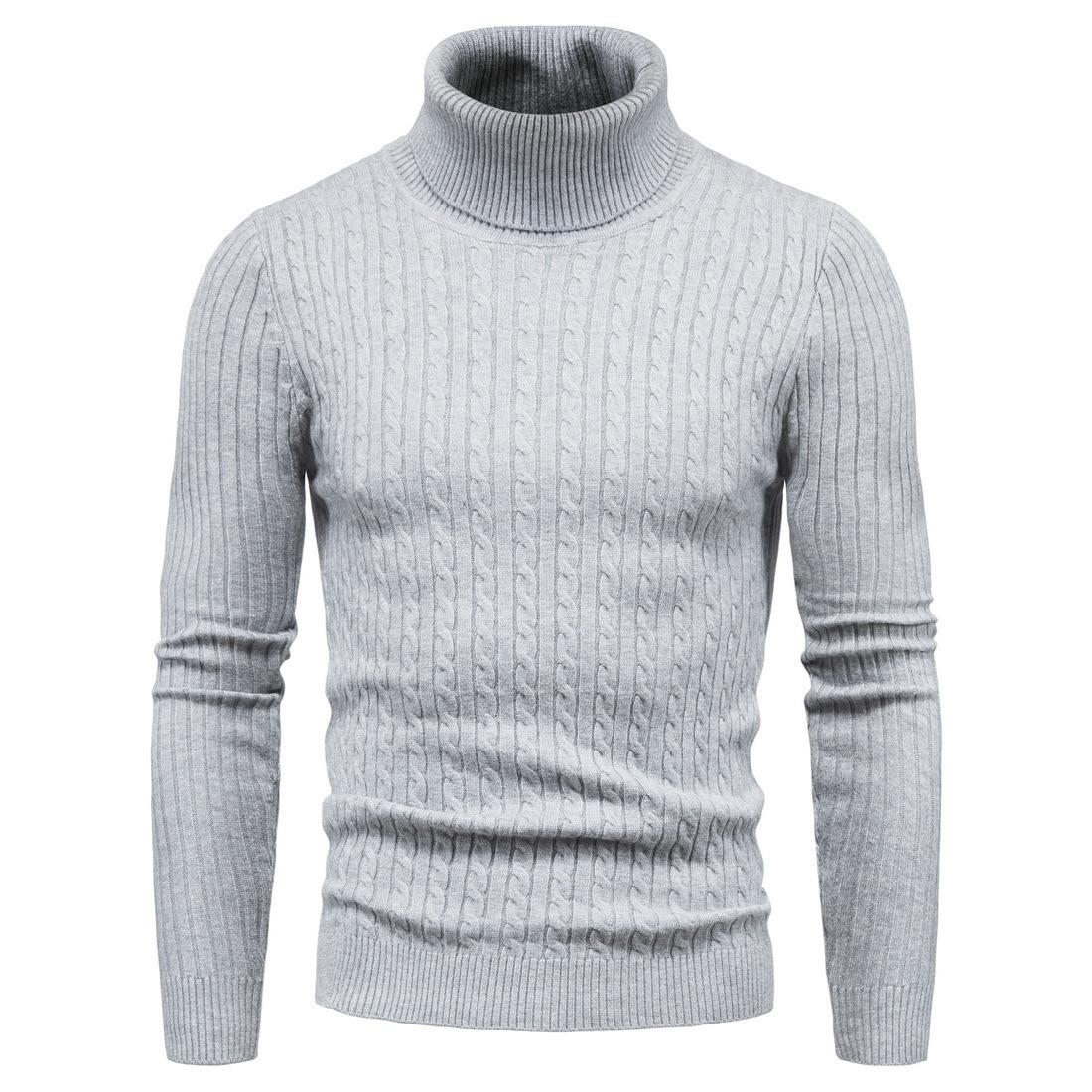 Herbst und Winter Rollkragenpullover Warm Fashion Solid Color Pullover Herrenpullover Slim Pullover Herren Strickpullover Hemd grundiert XXL von Joom DACH