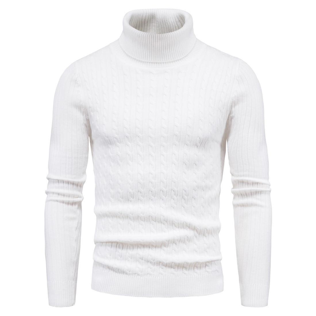Herbst und Winter Rollkragenpullover Warm Fashion Solid Color Pullover Herrenpullover Slim Pullover Herren Strickpullover Hemd grundiert XXXL von Joom DACH