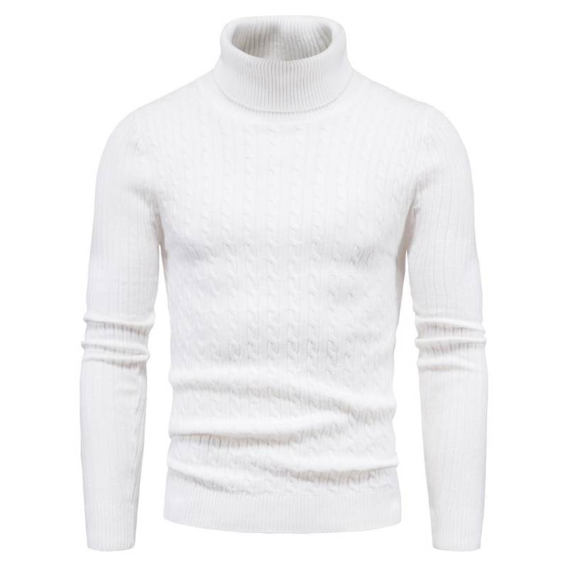 Herbst und Winter Rollkragenpullover Warm Fashion Solid Color Pullover Herrenpullover Slim Pullover Herren Strickpullover Hemd grundiert XXXL von Joom DACH