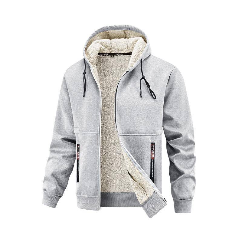 Herbst- und Winter Sherpa Jacke Herren Lässig Verdickt Kapuzenpullover Jugendmantel Jacke Oberteile für Herren 3XL von Joom DACH