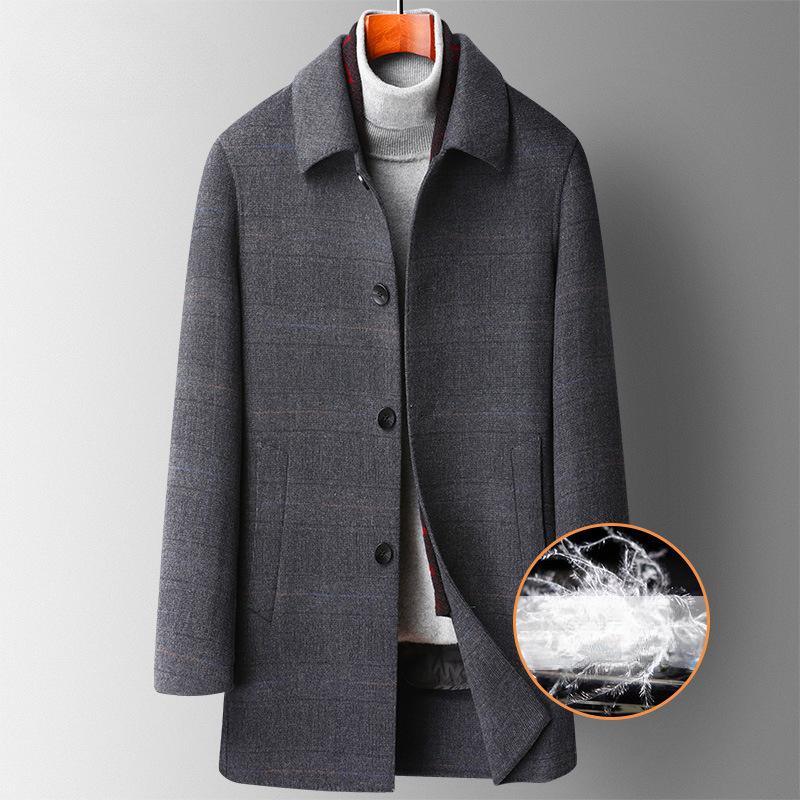 Herbst und Winter Trendiger Schal-Stil Abnehmbares Daunenfutter Doppelseitiger Wollmantel Herren Papa-Bekleidung Übergröße Herrenbekleidung 6XL von Joom DACH