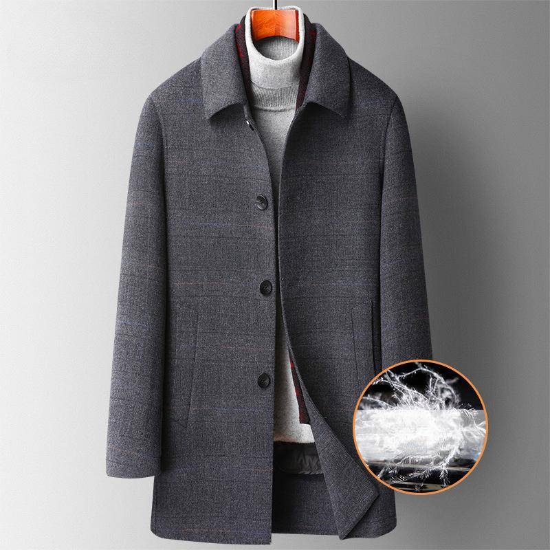 Herbst und Winter Trendiger Schal-Stil Abnehmbares Daunenfutter Doppelseitiger Wollmantel Herren Papa-Bekleidung Übergröße Herrenbekleidung 6XL von Joom DACH