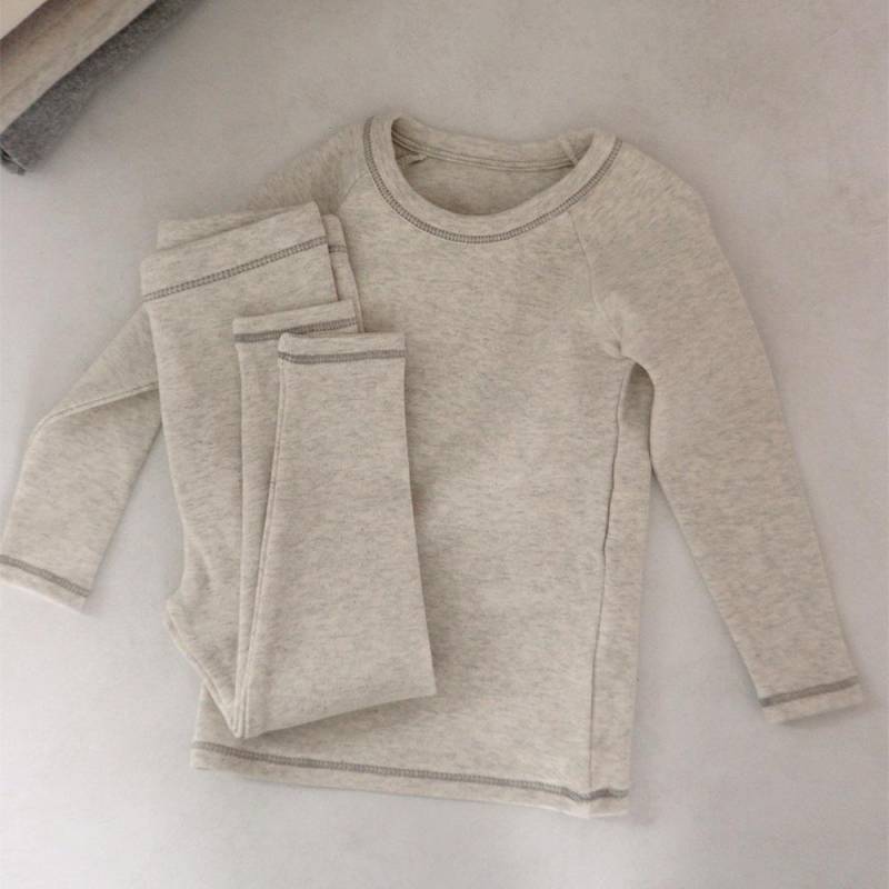 Herbst und Winter Warmer Lycra Kinderpyjama Set Koreanischer Stil Kinder Lounge Set Baby Jungen Mädchen Baumwollpyjama Kinder Gemütliche Nachtwäsche Abendanzug 130 grau von Joom DACH
