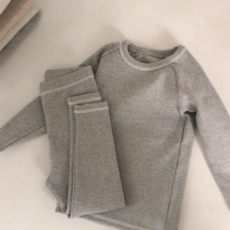 Herbst und Winter Warmer Lycra Kinderpyjama Set Koreanischer Stil Kinder Lounge Set Baby Jungen Mädchen Baumwollpyjama Kinder Gemütliche Nachtwäsche Abendanzug 140 dunkelgrau von Joom DACH