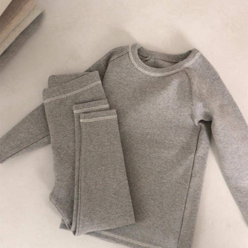 Herbst und Winter Warmer Lycra Kinderpyjama Set Koreanischer Stil Kinder Lounge Set Baby Jungen Mädchen Baumwollpyjama Kinder Gemütliche Nachtwäsche Abendanzug 140 dunkelgrau von Joom DACH