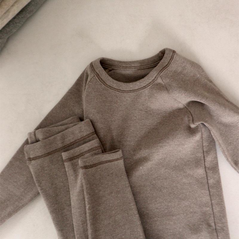 Herbst und Winter Warmer Lycra Kinderpyjama Set Koreanischer Stil Kinder Lounge Set Baby Jungen Mädchen Baumwollpyjama Kinder Gemütliche Nachtwäsche Abendanzug 140 kaffeebraun von Joom DACH