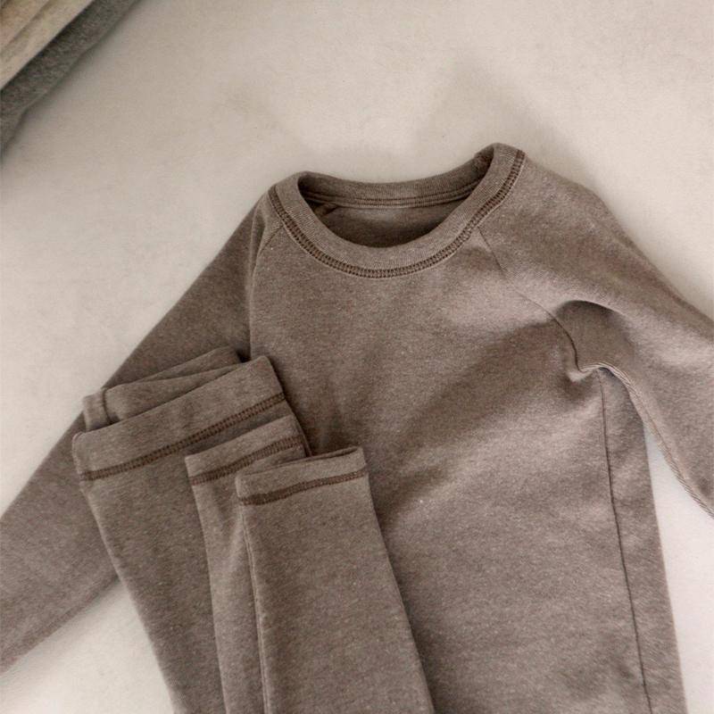 Herbst und Winter Warmer Lycra Kinderpyjama Set Koreanischer Stil Kinder Lounge Set Baby Jungen Mädchen Baumwollpyjama Kinder Gemütliche Nachtwäsche Abendanzug 140 kaffeebraun von Joom DACH