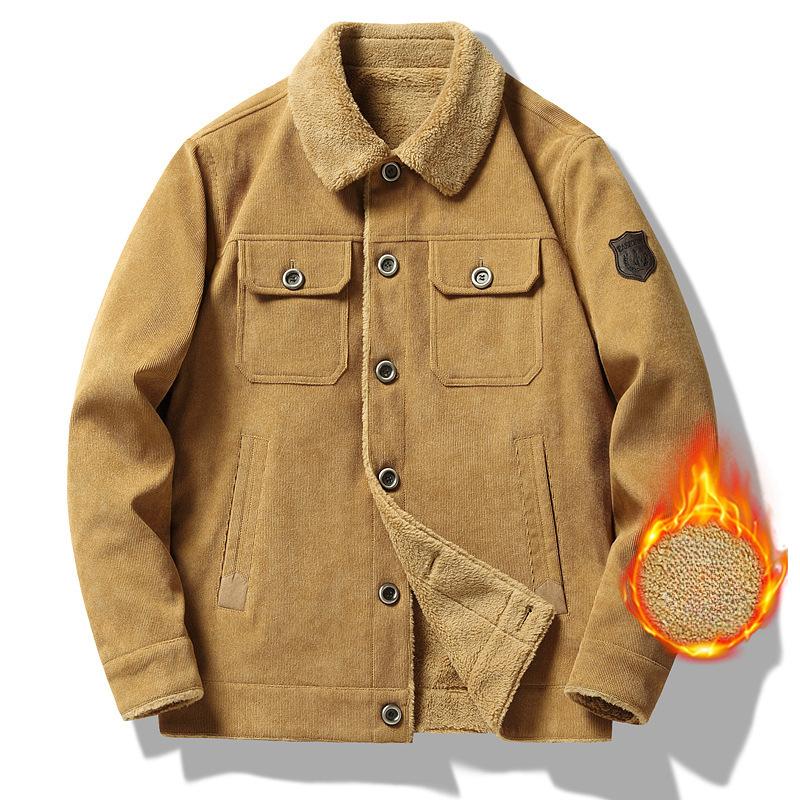 Herbst- und Winterjacken für junge und mittelalte Männer, wattierte Jacken mit Revers, Übergröße Herrenjacken, Samtverdickte Trendjacken 5XL von Joom DACH