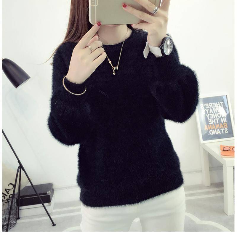 Herbst- und Winterkleidung Verdickter, lockerer, nachgemachter Nerzfleece-Strickpullover aus Mohair, verdickter, warmer Rundhalspullover für Damen L schwarz Herbst- und Winterkleidung Verdickter, lockerer, nachgemachter Nerzfleece-Strickpullover aus Mohair, verdickter, warmer Rundhalspullover für Damen L schwarz von Joom DACH