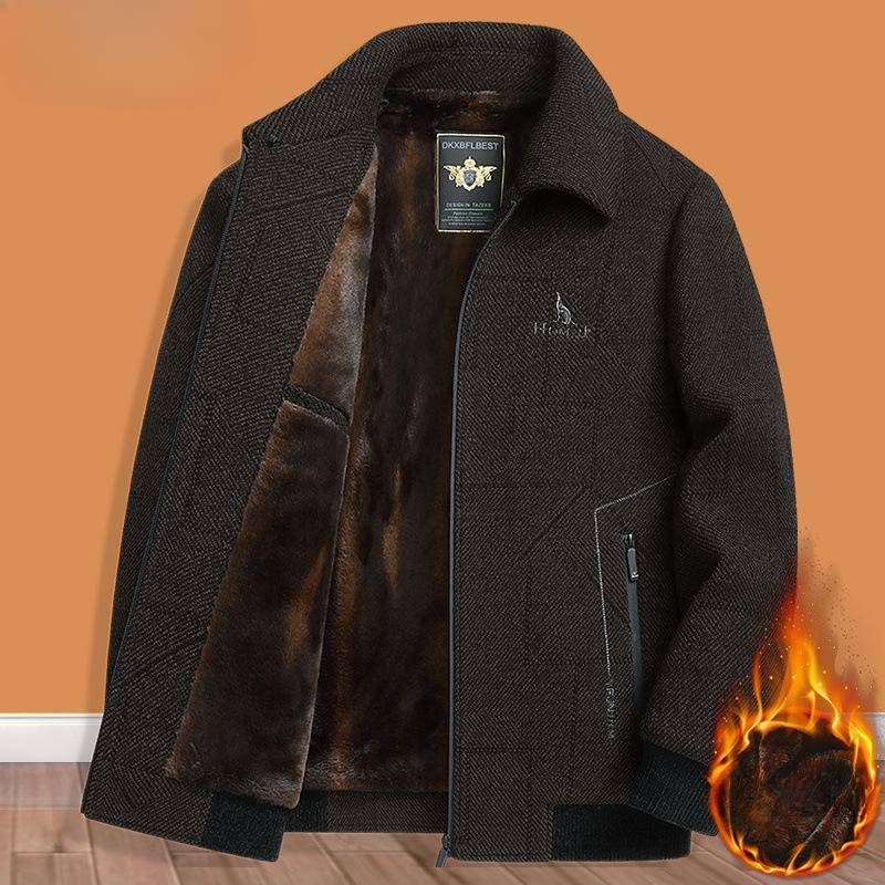 Herbst- und Wintermantel für Väter, Fleecejacke für Männer mittleren Alters und ältere Männer, dicke Baumwollkleidung für Opas mittleren Alters 3XL von Joom DACH
