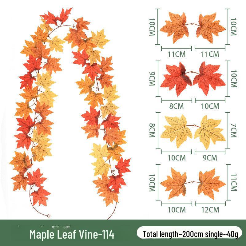 Herbstliche dekorative künstliche grüne Ahornblatt-Wandbehang für Halloween und Weihnachten von Joom DACH