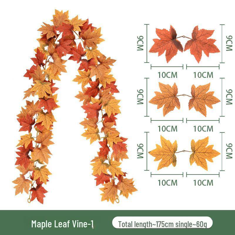 Herbstliche dekorative künstliche grüne Ahornblatt-Wandbehang für Halloween und Weihnachten von Joom DACH