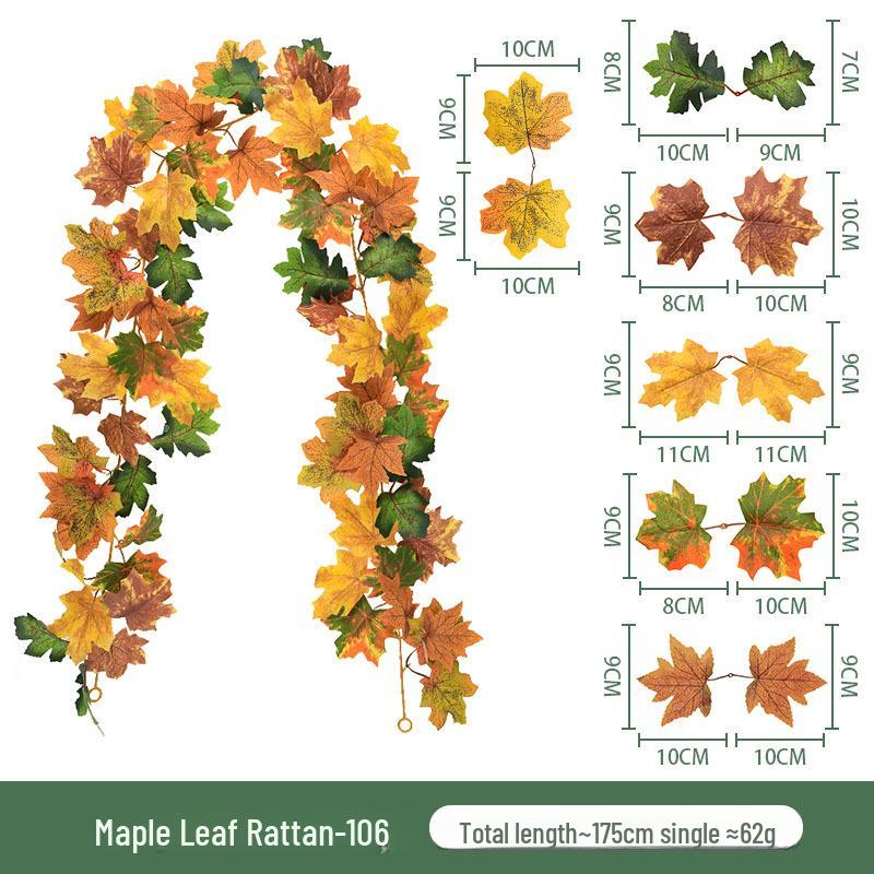 Herbstliche dekorative künstliche grüne Ahornblatt-Wandbehang für Halloween und Weihnachten von Joom DACH