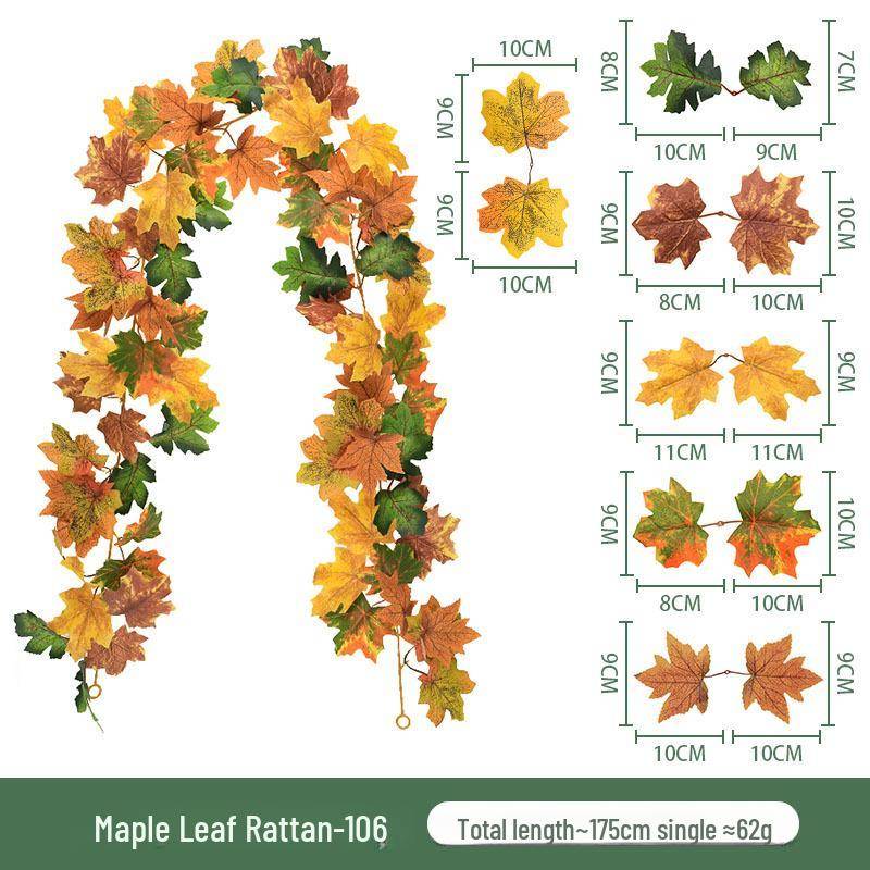 Herbstliche dekorative künstliche grüne Ahornblatt-Wandbehang für Halloween und Weihnachten von Joom DACH