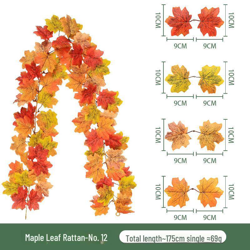 Herbstliche dekorative künstliche grüne Ahornblatt-Wandbehang für Halloween und Weihnachten von Joom DACH