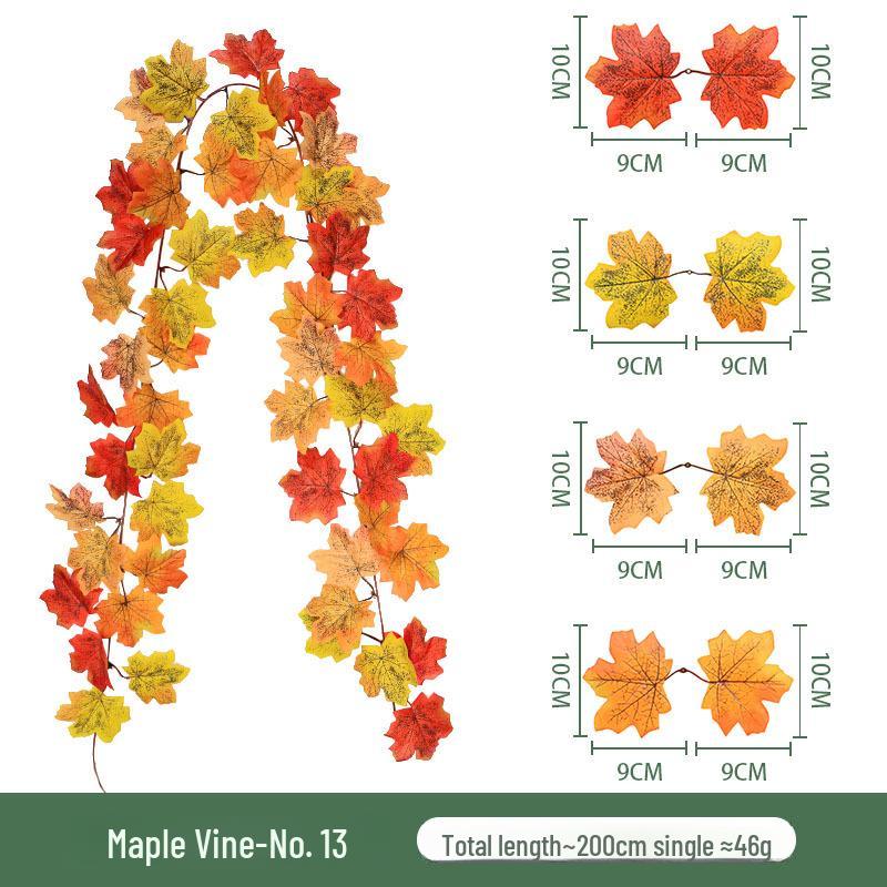 Herbstliche dekorative künstliche grüne Ahornblatt-Wandbehang für Halloween und Weihnachten von Joom DACH