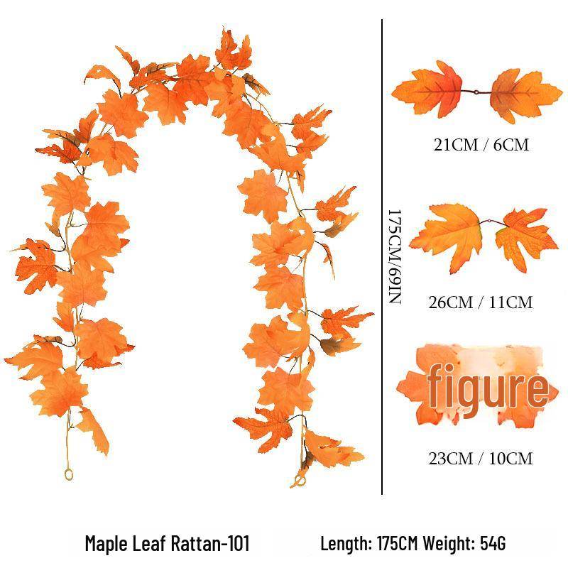 Herbstliche dekorative künstliche grüne Ahornblatt-Wandbehang für Halloween und Weihnachten von Joom DACH