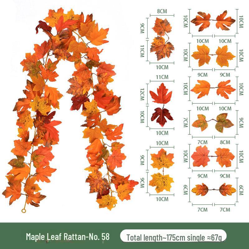 Herbstliche dekorative künstliche grüne Ahornblatt-Wandbehang für Halloween und Weihnachten von Joom DACH