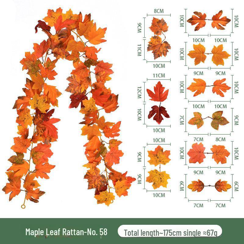 Herbstliche dekorative künstliche grüne Ahornblatt-Wandbehang für Halloween und Weihnachten von Joom DACH