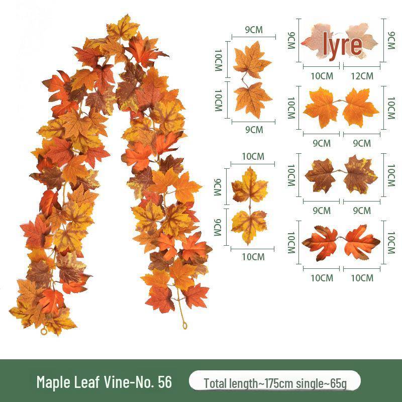 Herbstliche dekorative künstliche grüne Ahornblatt-Wandbehang für Halloween und Weihnachten von Joom DACH