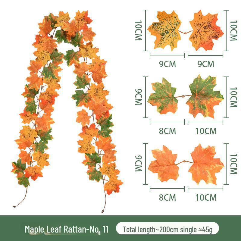 Herbstliche dekorative künstliche grüne Ahornblatt-Wandbehang für Halloween und Weihnachten von Joom DACH