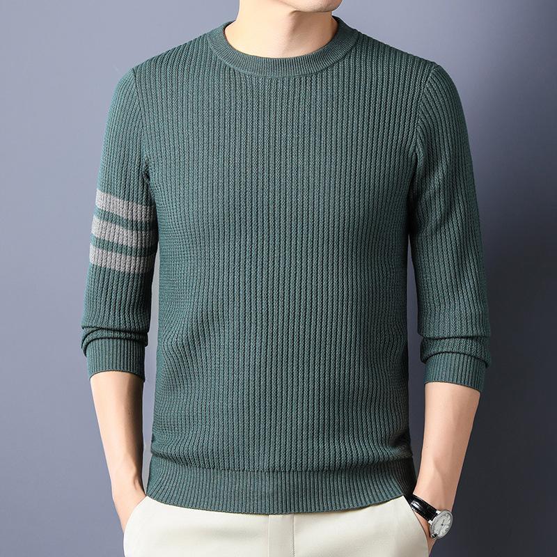 Herbstmode für junge und mittelalte Männer Langarmpullover mit Rundhalsausschnitt Unterhemd Jugendmode Pullover Herrenbekleidung XL von Joom DACH