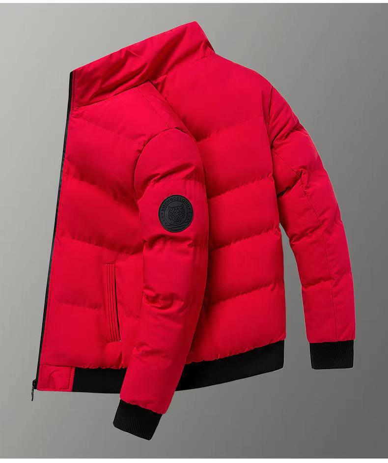 Herren 2023 Trendige Baumwollgepolsterte Winterjacken - Samtgefüttert & Verdickt für Herbst und Winter. 5XL rot von Joom DACH