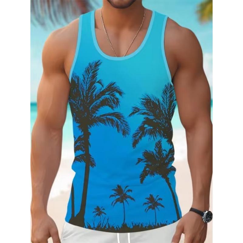 Herren 3D-Druck Hawaiian Ärmellose Weste Sommer Strand Rettungsschwimmer Freizeitkleidung Herren Rundhals Outdoor Sport T-Shirt Top S-5XL 3XL von Joom DACH