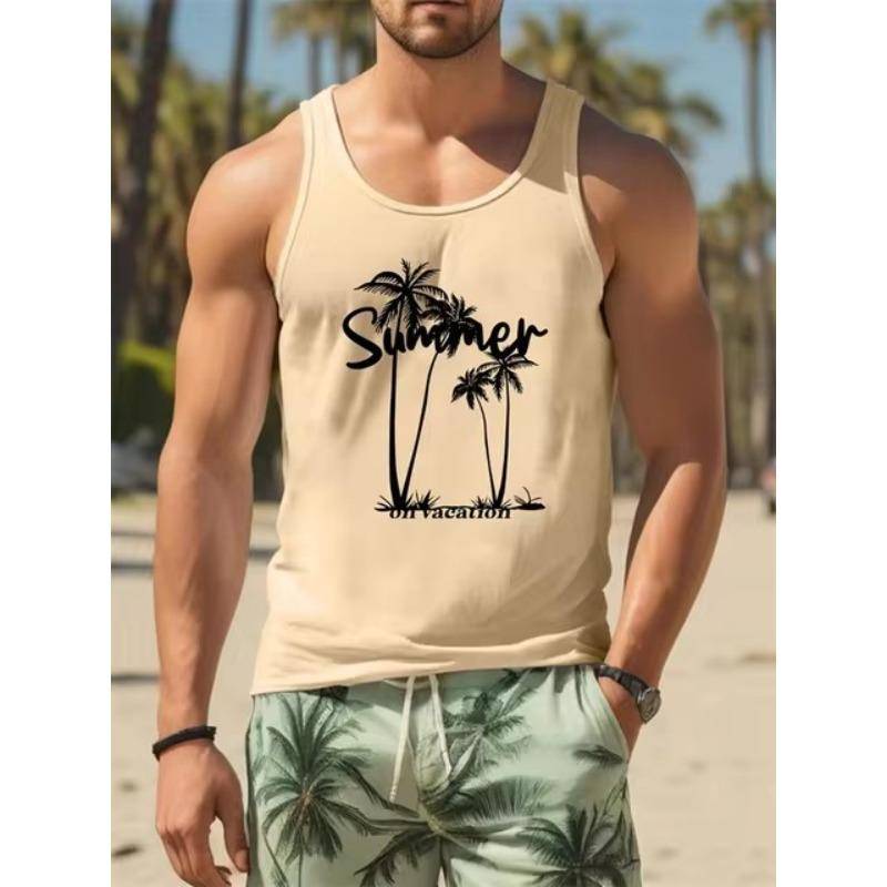 Herren 3D-Druck Hawaiian Ärmellose Weste Sommer Strand Rettungsschwimmer Freizeitkleidung Herren Rundhals Outdoor Sport T-Shirt Top S-5XL XL von Joom DACH