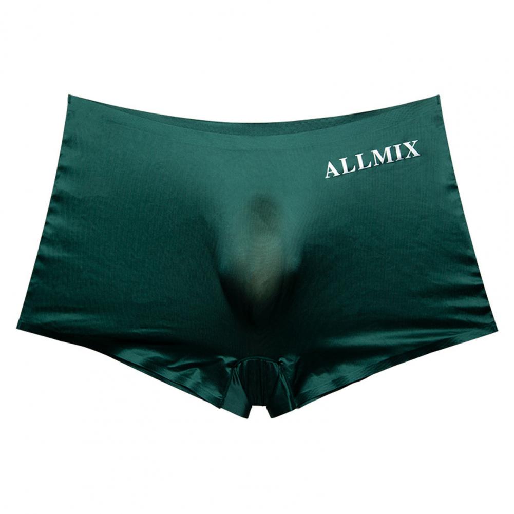 Herren 3D U-konvexe Shorts Slips Mittelhoher elastischer Bund mit Buchstabendruck Unterwäsche aus Eisseidenstoff Durchscheinende Unterhose XL grün von Joom DACH