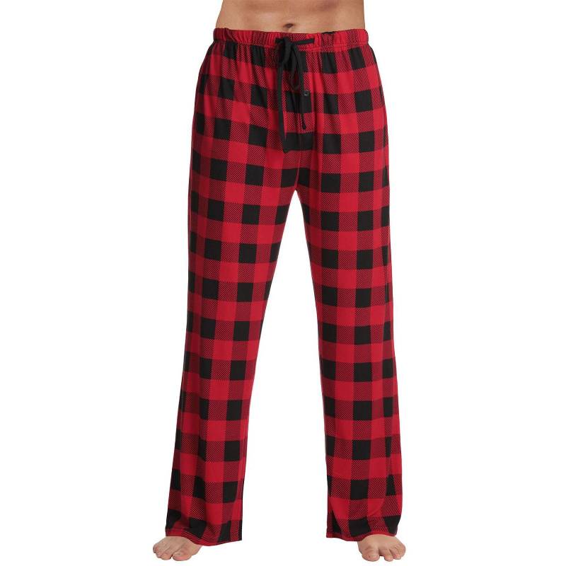 Herren Allover Printed Home Pants Schlafanzughose Lange Hose Pyjamahose Yogahose XL rot von Joom DACH