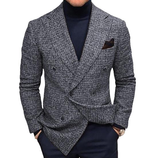 Herren Anzugjacke Revers Langarm Einreihig Verschluss Anzugjacke mit Taschen Slim Fit Business Arbeitskleidung S grau von Joom DACH