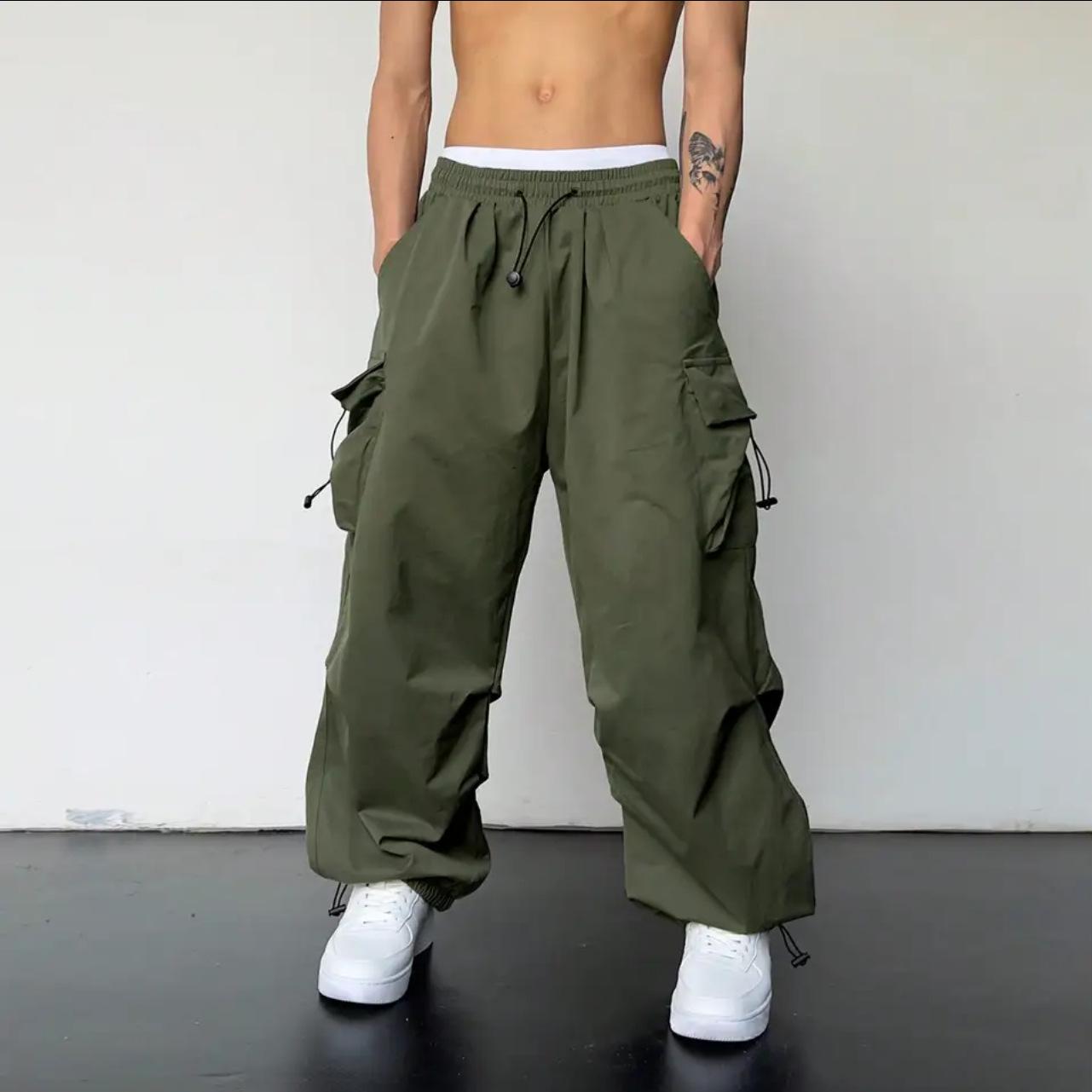 Herren Arbeitskleidung Jogginghose Casual Fallschirm Hohe Taille Jogginghose Übergröße S grün Herren Arbeitskleidung Jogginghose Casual Fallschirm Hohe Taille Jogginghose Übergröße S grün von Joom DACH