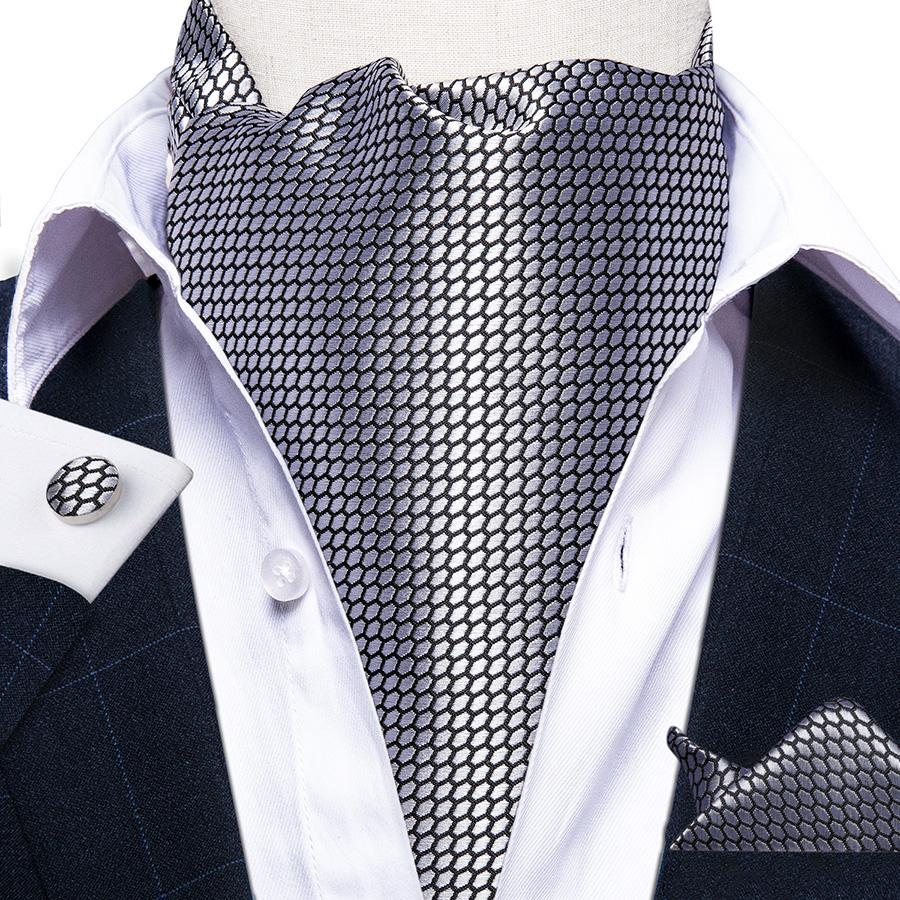 Herren Ascot Krawatte Blau Rot Krawatte für Business Paisley Seidenkrawatte Einstecktuch Manschettenknöpfe Krawattenset DibanGu AS-2017 von Joom DACH