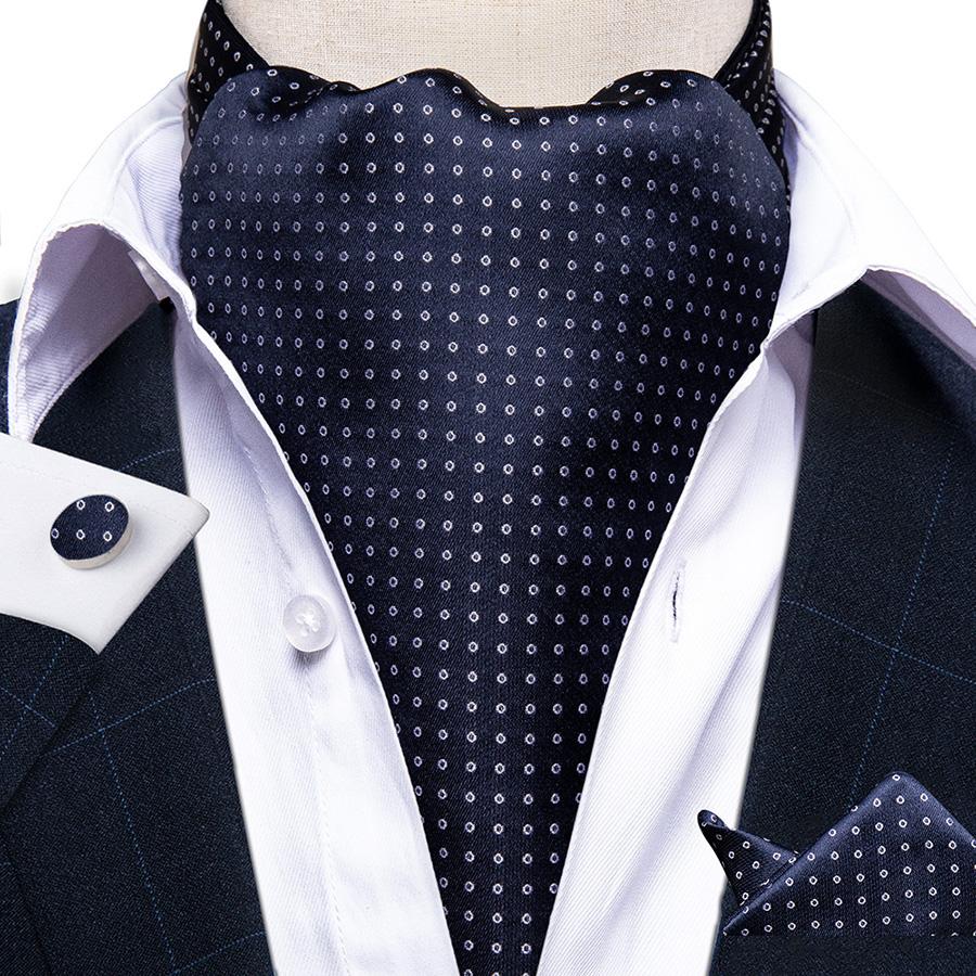 Herren Ascot Krawatte Blau Rot Krawatte für Business Paisley Seidenkrawatte Einstecktuch Manschettenknöpfe Krawattenset DibanGu AS-2019 von Joom DACH