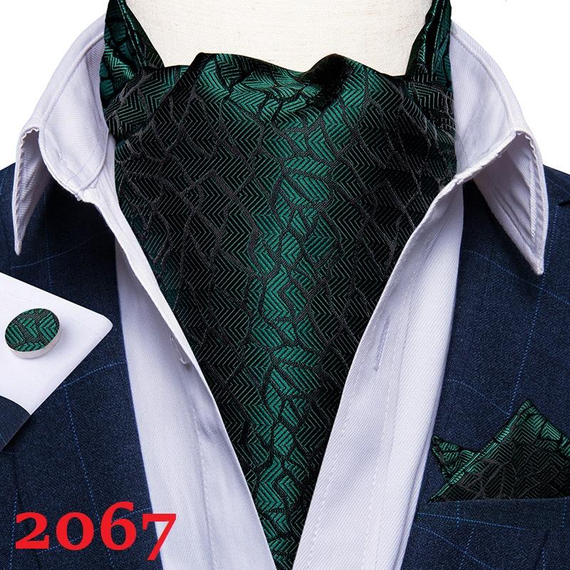Herren Ascot Krawatte Blau Rot Krawatte für Business Paisley Seidenkrawatte Einstecktuch Manschettenknöpfe Krawattenset DibanGu AS-2067 von Joom DACH
