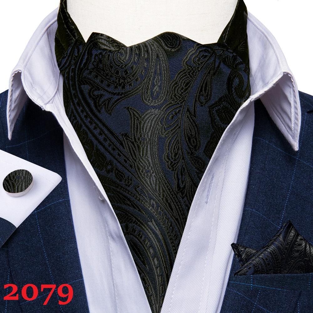 Herren Ascot Krawatte Blau Rot Krawatte für Business Paisley Seidenkrawatte Einstecktuch Manschettenknöpfe Krawattenset DibanGu AS-2079 von Joom DACH