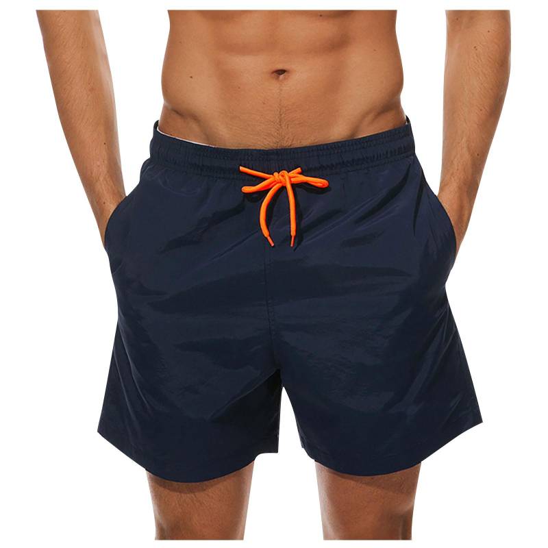 Herren-Badehose, schnell trocknende Strandshorts mit Reißverschlusstaschen und Netzstoff L dunkelblau von Joom DACH
