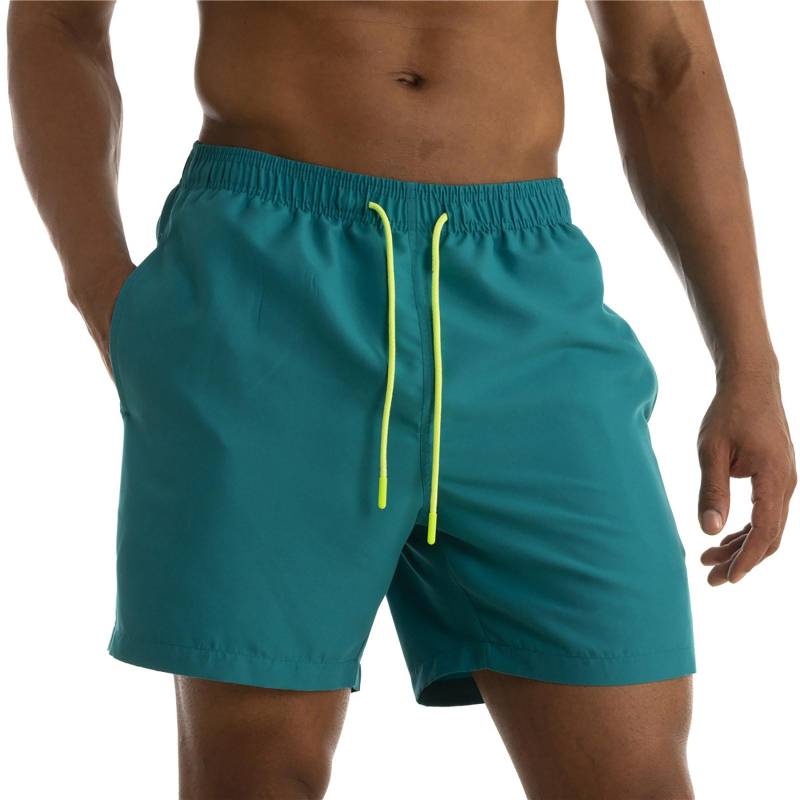 Herren-Badehose, schnell trocknende Strandshorts mit Reißverschlusstaschen und Netzstoff XXXXL türkis von Joom DACH
