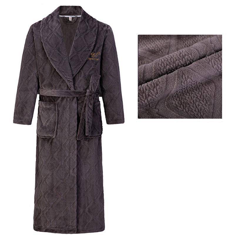 Herren Bademantel Winter Flanell Lang Robe Paar Verdickte Warme Nachtwäsche Plus Size Nachthemd Damen Lose Homewear XL von Joom DACH