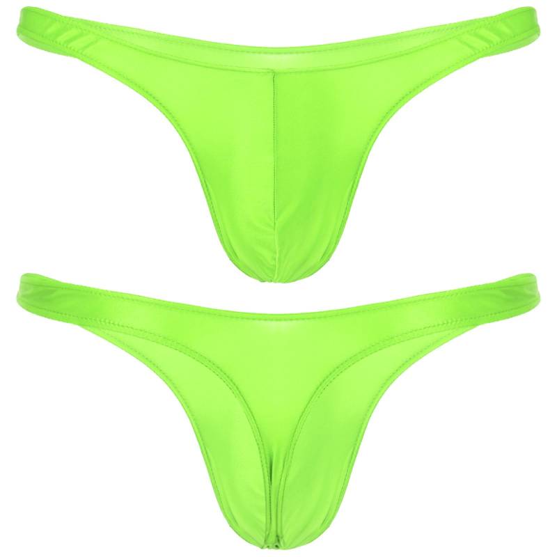 Herren-Bademode, glänzender Bulge-Beutel, Tanga, Mini-Bikini-Unterwäsche, niedrige Taille, Unterhose, Badebekleidung, Badehose XL fluoreszierende grün von Joom DACH